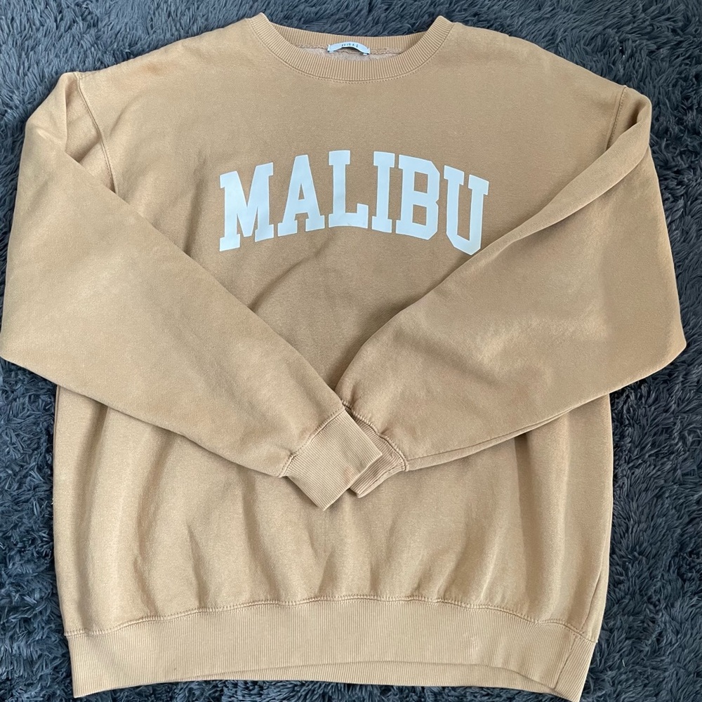 Malibu Print Pre-washed Crew Neck Sweater Nati | Size Women XL